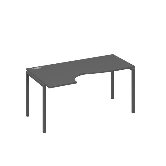 Стол эргономичный левый Классика на металлокаркасе DUE антрацит премиум / металлокаркас антрацит