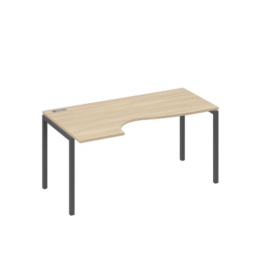 Стол эргономичный левый Классика на металлокаркасе DUE дуб скандинавский / металлокаркас антрацит