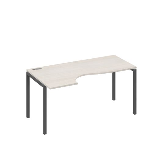 Стол эргономичный левый Классика на металлокаркасе DUE дуб / металлокаркас антрацит