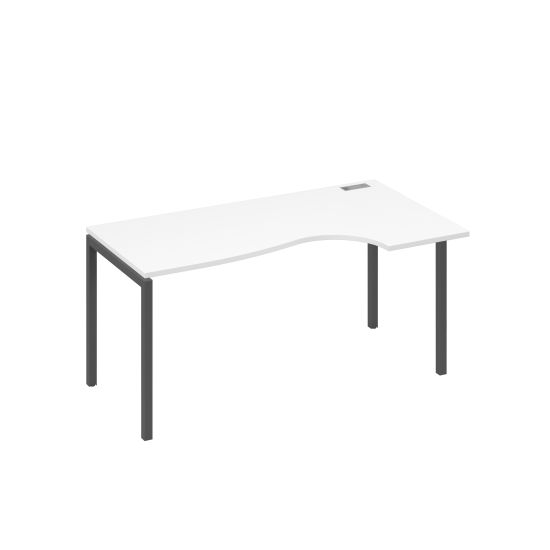 Стол эргономичный правый Классика на металлокаркасе DUE белый премиум / металлокаркас антрацит