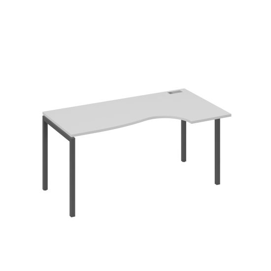 Стол эргономичный правый Классика на металлокаркасе DUE серый / металлокаркас антрацит