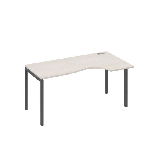 Стол эргономичный правый Классика на металлокаркасе DUE дуб / металлокаркас антрацит