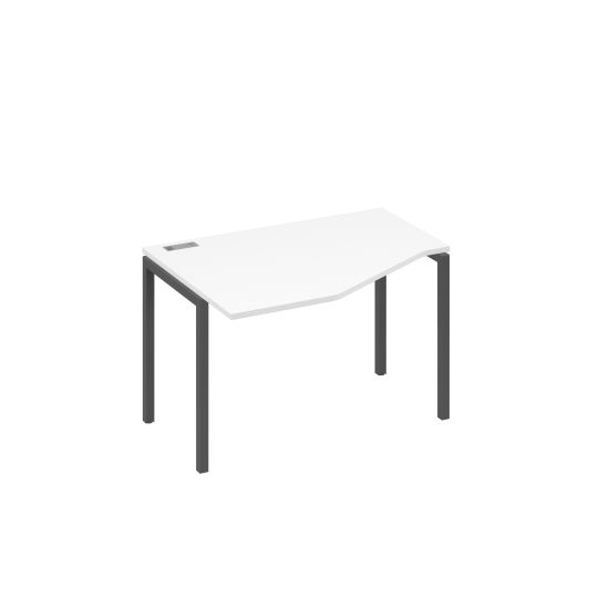 Стол Техно эргономичный на металлокаркасе DUE левый белый премиум / металлокаркас антрацит