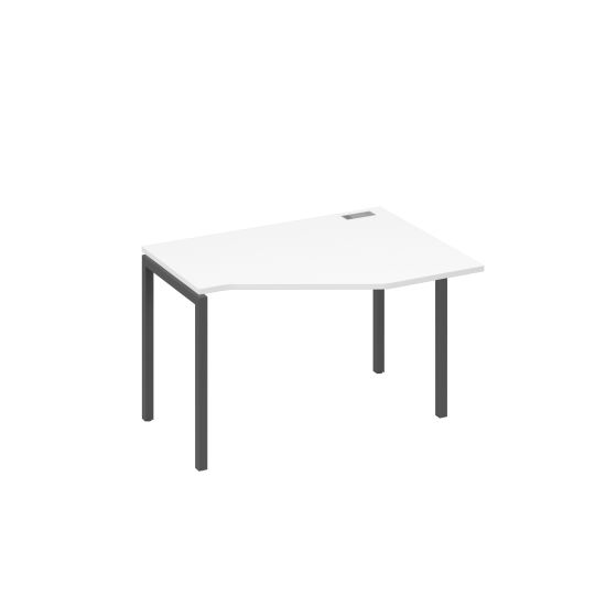 Стол правый Техно эргономичный на металлокаркасе DUE белый премиум / металлокаркас антрацит