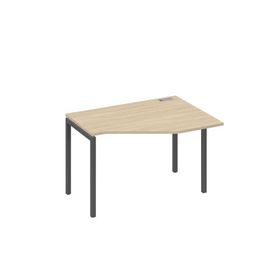 Стол правый Техно эргономичный на металлокаркасе DUE дуб скандинавский / металлокаркас антрацит