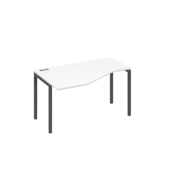 Стол левый Технона металлокаркасе DUE эргономичный белый премиум / металлокаркас антрацит