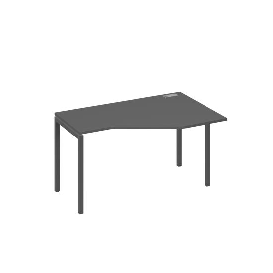 Стол Техно эргономичный на металлокаркасе DUE правый антрацит премиум / металлокаркас антрацит