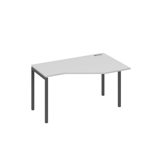 Стол Техно эргономичный на металлокаркасе DUE правый серый / металлокаркас антрацит