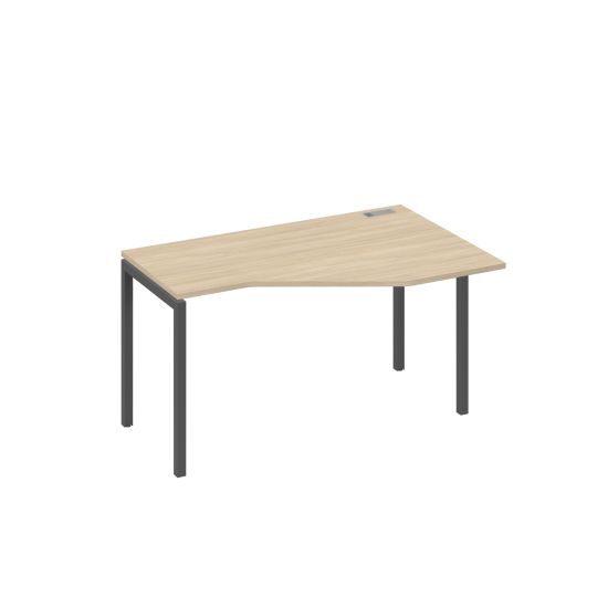 Стол Техно эргономичный на металлокаркасе DUE правый дуб скандинавский / металлокаркас антрацит