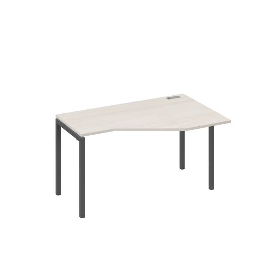 Стол Техно эргономичный на металлокаркасе DUE правый дуб / металлокаркас антрацит