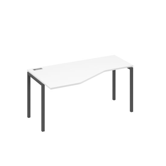 Стол эргономичный левый Технона металлокаркасе DUE белый премиум / металлокаркас антрацит