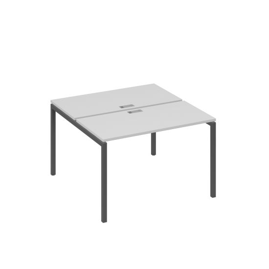 Рабочая станция с опорами DUE (2х120) серый / металлокаркас антрацит