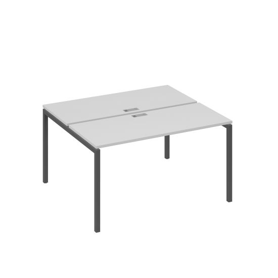 Рабочая станция на опорах DUE (2х140) серый / металлокаркас антрацит