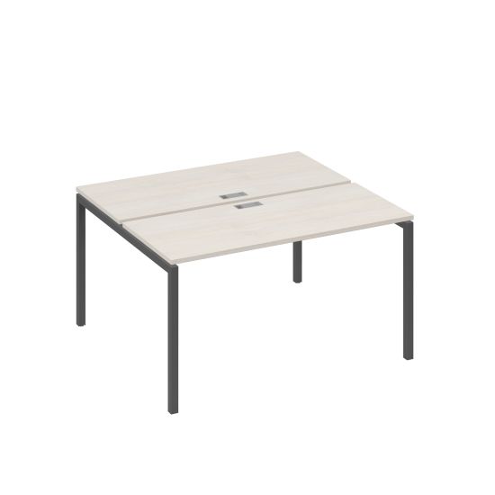 Рабочая станция на опорах DUE (2х140) дуб / металлокаркас антрацит