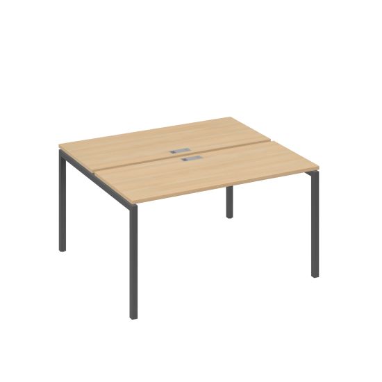 Рабочая станция на опорах DUE (2х140) натуральный дуб / металлокаркас антрацит