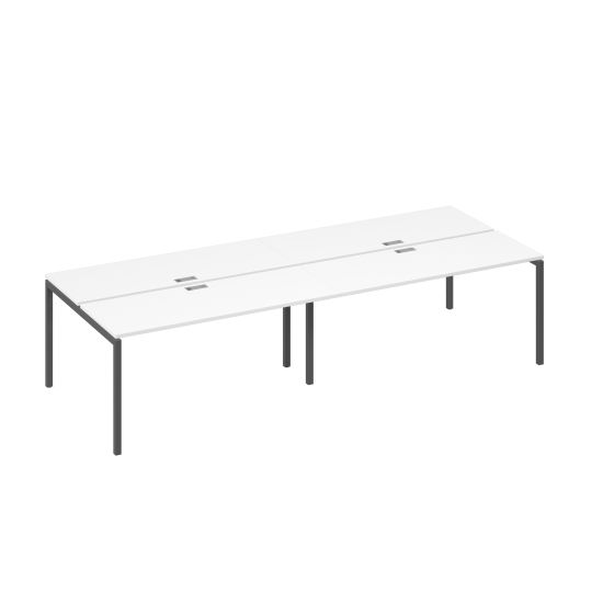 Рабочая станция на металлокаркасе DUE (4х160) белый премиум / металлокаркас антрацит