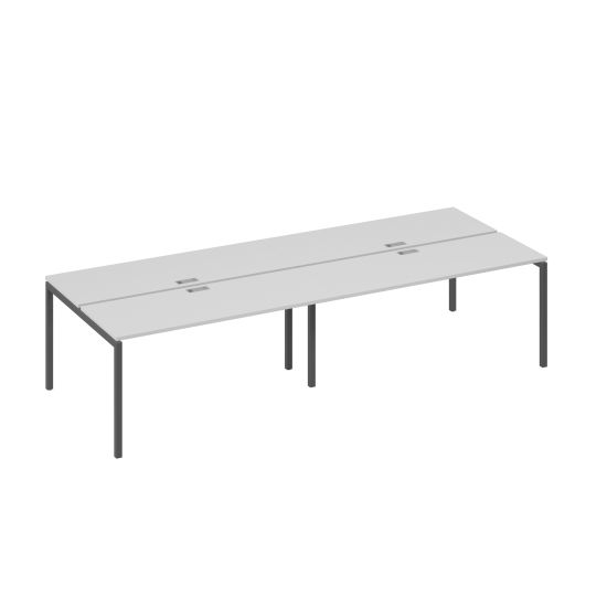 Рабочая станция на металлокаркасе DUE (4х160) серый / металлокаркас антрацит