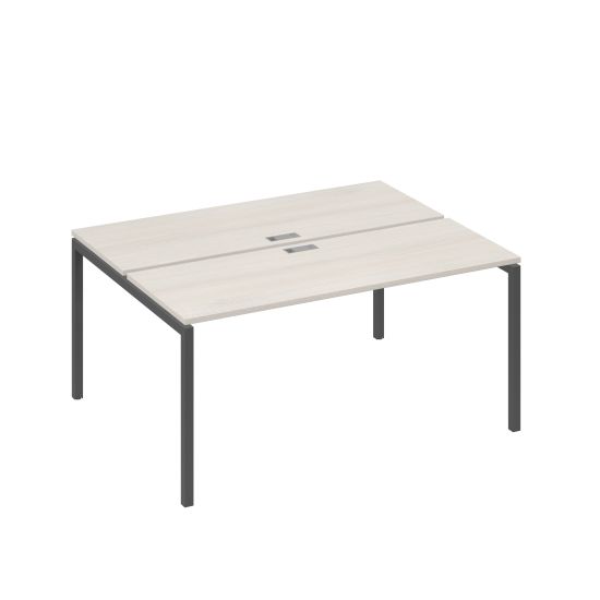 Рабочая станция 2х160 на опорах DUE дуб / металлокаркас антрацит
