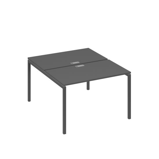 Рабочая станция на металлокаркасе DUE (2х120) антрацит премиум / металлокаркас антрацит