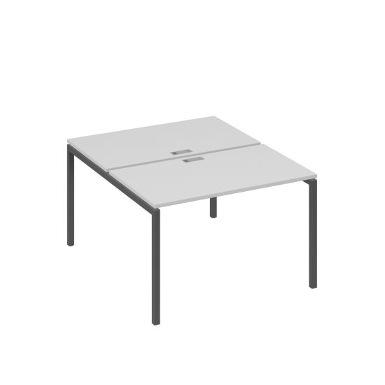 Рабочая станция на металлокаркасе DUE (2х120) серый / металлокаркас антрацит