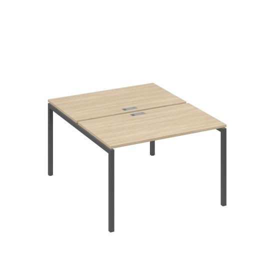 Рабочая станция на металлокаркасе DUE (2х120) дуб скандинавский / металлокаркас антрацит