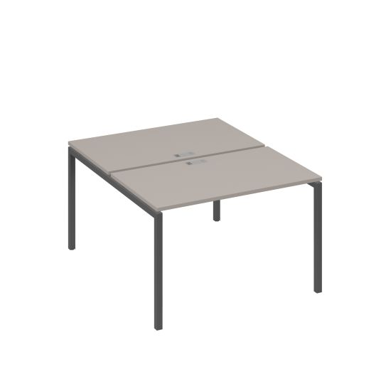 Рабочая станция на металлокаркасе DUE (2х120) мокко премиум / металлокаркас антрацит