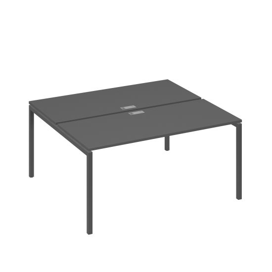 Станция офисная на каркасе DUE (2х160) антрацит премиум / металлокаркас антрацит