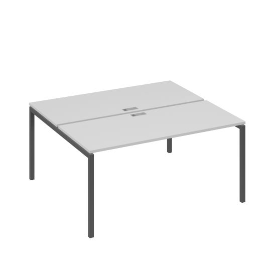Станция офисная на каркасе DUE (2х160) серый / металлокаркас антрацит