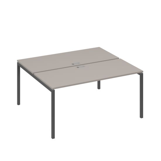 Станция офисная на каркасе DUE (2х160) мокко премиум / металлокаркас антрацит