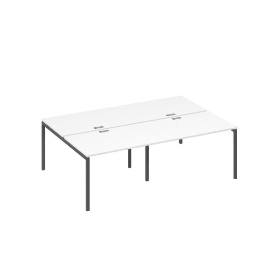 Рабочая станция (4х120) на металлокаркасе DUE белый премиум / металлокаркас антрацит