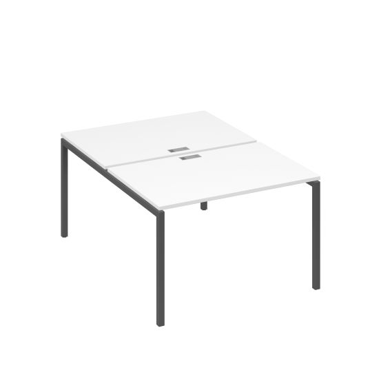 Рабочая станция (2х120) на каркасе DUE белый премиум / металлокаркас антрацит