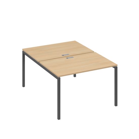 Рабочая станция (2х120) на каркасе DUE натуральный дуб / металлокаркас антрацит