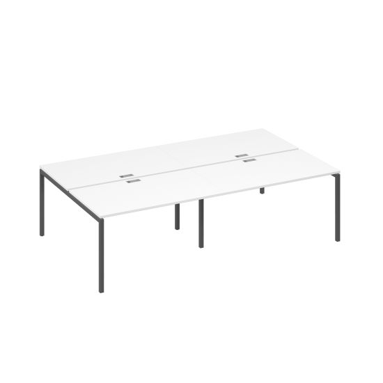 Рабочая станция на металлокаркасе DUE (4х140) белый премиум / металлокаркас антрацит