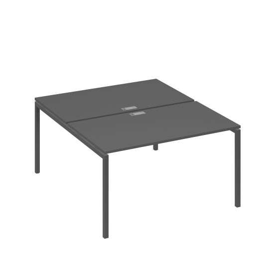Рабочая станция 2х140 с металлокаркасом DUE антрацит премиум / металлокаркас антрацит