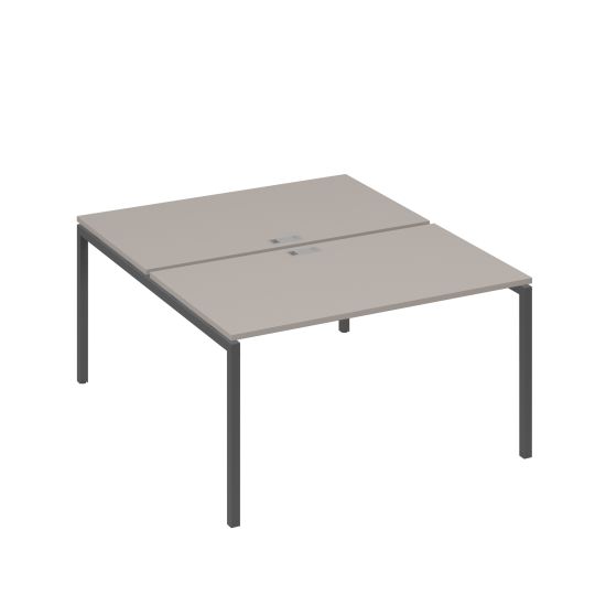 Рабочая станция 2х140 с металлокаркасом DUE мокко премиум / металлокаркас антрацит