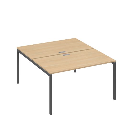 Рабочая станция 2х140 с металлокаркасом DUE натуральный дуб / металлокаркас антрацит