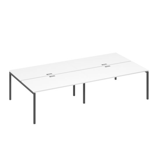 Рабочая станция на металлокаркасе DUE (4х160) белый премиум / металлокаркас антрацит