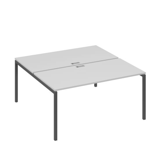 Рабочая станция (2х160) с металлокаркасом DUE серый / металлокаркас антрацит