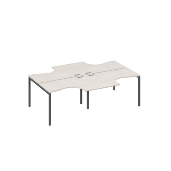 Рабочая станция каркас DUE (4х120) столы эргономичные Классика дуб / металлокаркас антрацит