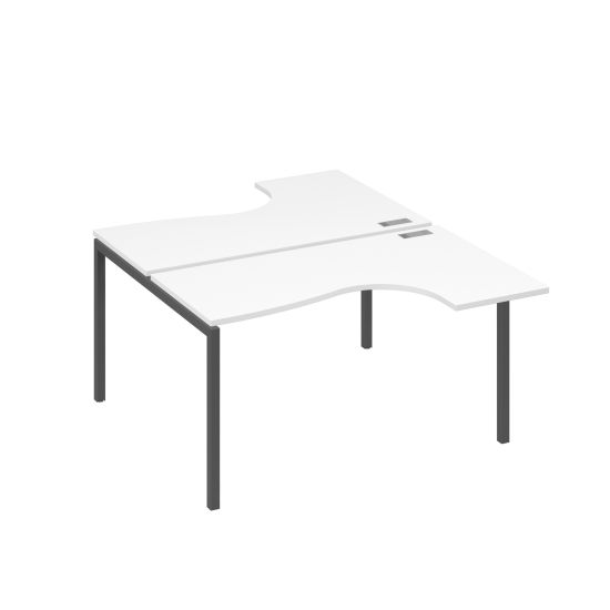 Станция каркас DUE столы (2х140) Классика белый премиум / металлокаркас антрацит