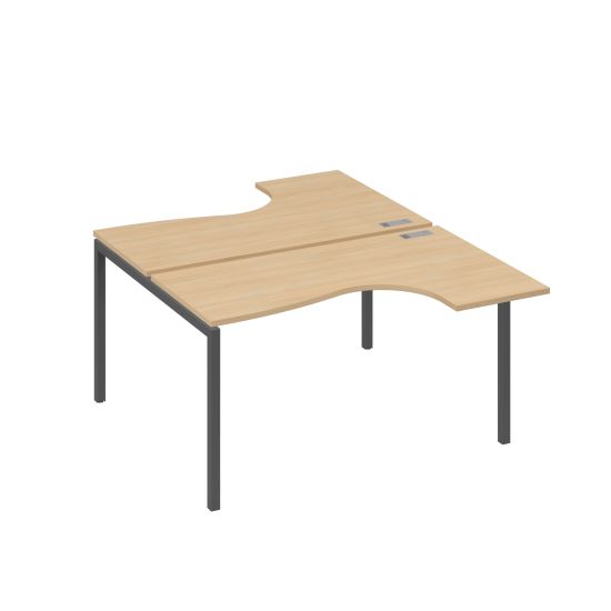 Станция каркас DUE столы (2х140) Классика натуральный дуб / металлокаркас антрацит