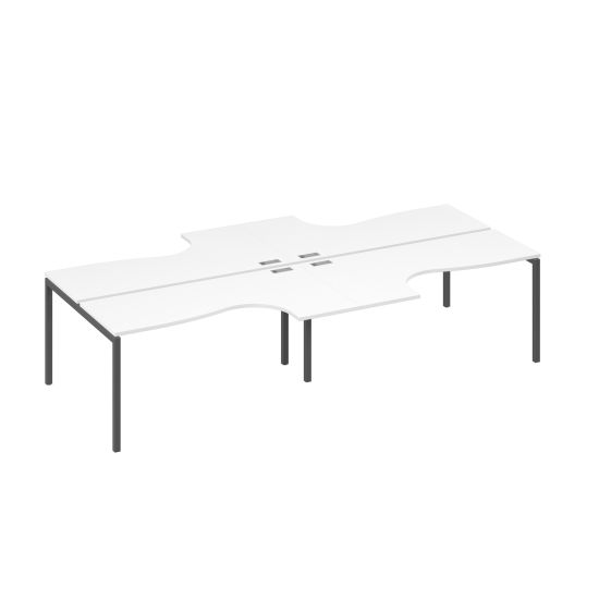 Рабочая станция со столами DUE (4х160) Классика белый премиум / металлокаркас антрацит