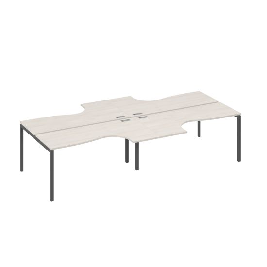Рабочая станция со столами DUE (4х160) Классика дуб / металлокаркас антрацит