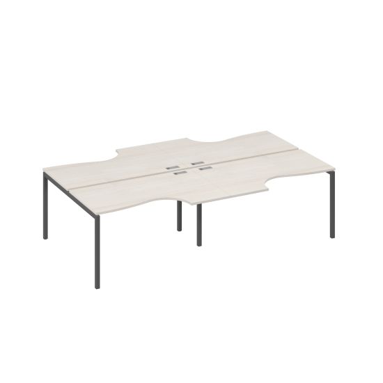 Рабочая станция с каркасом DUE 4х140 столы Классика дуб / металлокаркас антрацит