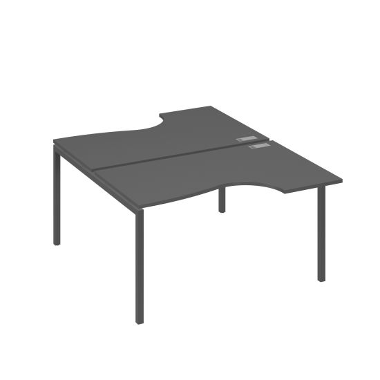 Рабочая станция металлокаркас DUE со столами (2х140) Классика антрацит премиум / металлокаркас антрацит