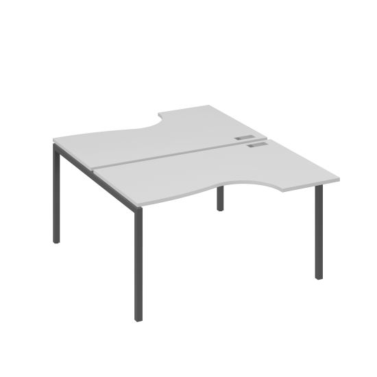 Рабочая станция металлокаркас DUE со столами (2х140) Классика серый / металлокаркас антрацит