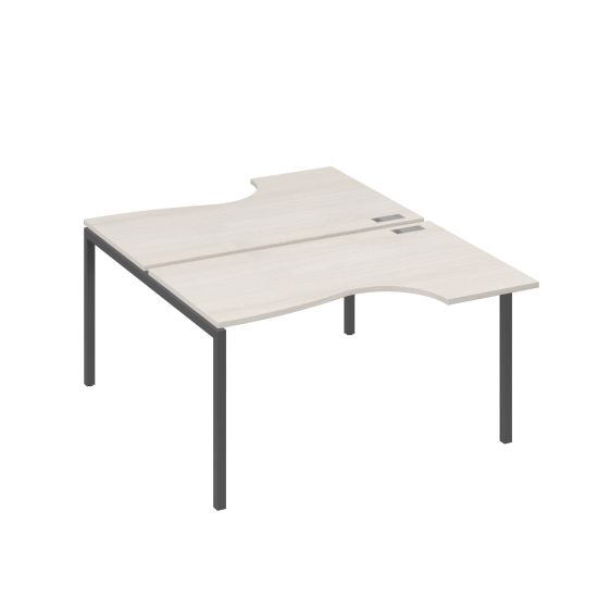 Рабочая станция металлокаркас DUE со столами (2х140) Классика дуб / металлокаркас антрацит