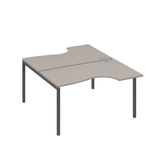Рабочая станция металлокаркас DUE со столами (2х140) Классика мокко премиум / металлокаркас антрацит