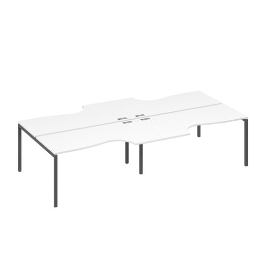 Станция 4х160 опоры DUE столы Классика эргономичные белый премиум / металлокаркас антрацит