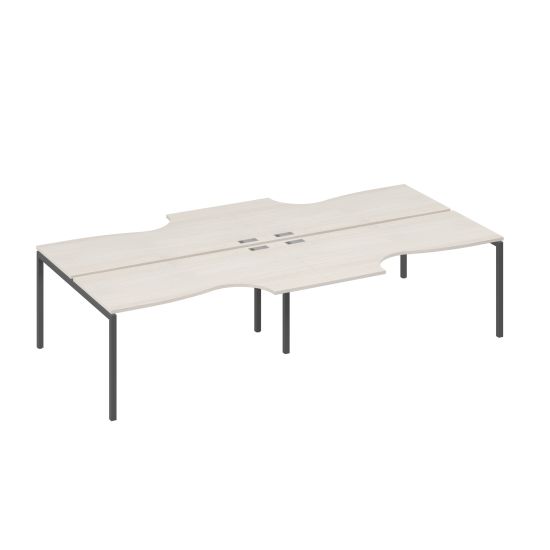 Станция 4х160 опоры DUE столы Классика эргономичные дуб / металлокаркас антрацит